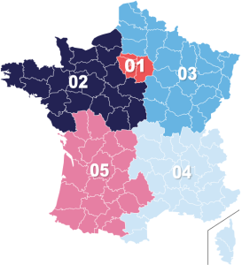 Carte des zones de numérotation fixe
