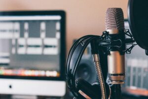 casque et micro pour enregistrement de musique